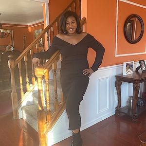 Off the shoulder sweater dress